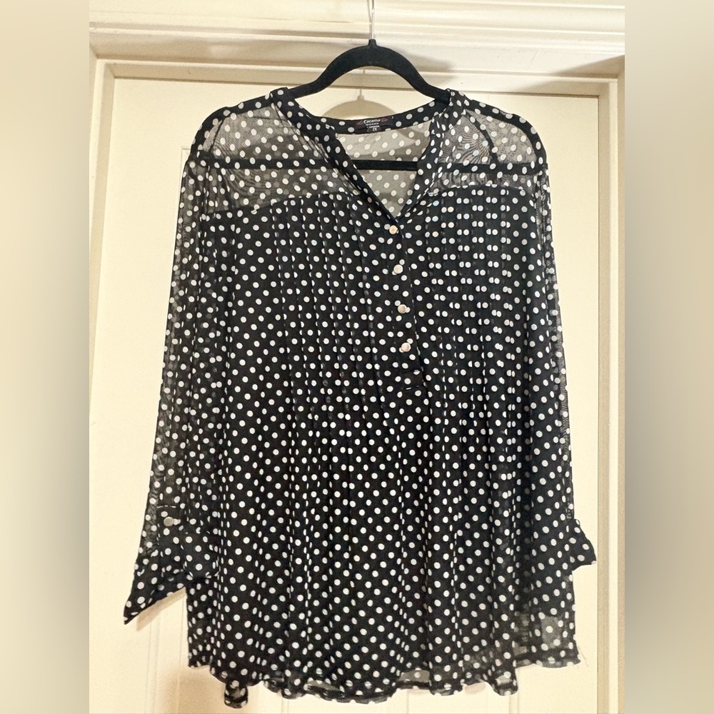 Cocomo Black and White Polka Dot Blouse